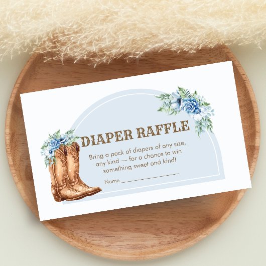 Cowboy Baby Shower Diaper Raffle Informatiekaartje