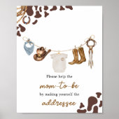 Cowboy Baby shower Envelope Station Poster (Voorkant)
