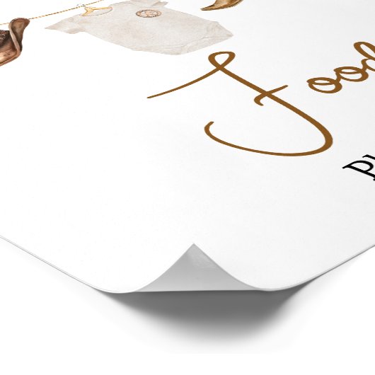 Cowboy Baby shower Eten Poster (Hoek)