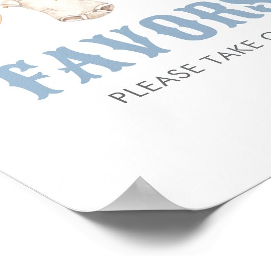 Cowboy Baby shower Favorieten Sign Poster (Hoek)