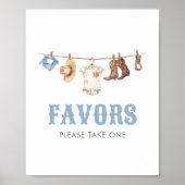 Cowboy Baby shower Favorieten Sign Poster (Voorkant)