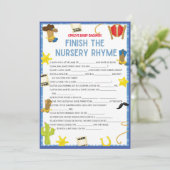 Cowboy Baby shower Game - Editable Name, 5x7 size Kaart (Staand voorkant)