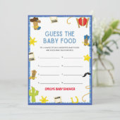 Cowboy Baby shower Game - Editable Name, 5x7 size Kaart (Staand voorkant)