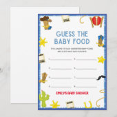 Cowboy Baby shower Game - Editable Name, 5x7 size Kaart (Voorkant / Achterkant)