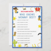 Cowboy Baby shower Game - Editable Name, 5x7 size Kaart (Voorkant)