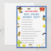 Cowboy Baby shower Game - Editable Name, 5x7 size Kaart (Voorkant / Achterkant)
