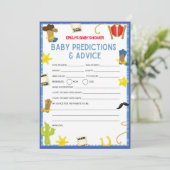 Cowboy Baby shower Game - Editable Name, 5x7 size Kaart (Staand voorkant)