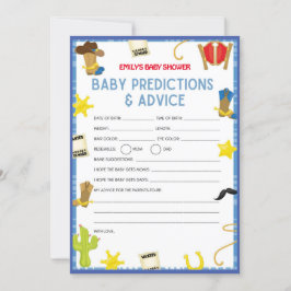 Cowboy Baby shower Game - Editable Name, 5x7 size Kaart