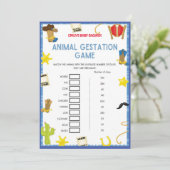 Cowboy Baby shower Game - Editable Name, 5x7 size Kaart (Staand voorkant)