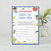 Cowboy Baby shower Game - Editable Name, 5x7 size Kaart (Staand voorkant)