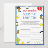 Cowboy Baby shower Game - Editable Name, 5x7 size Kaart (Voorkant / Achterkant)