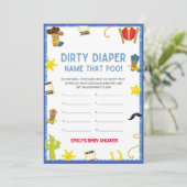 Cowboy Baby shower Game - Editable Name, 5x7 size Kaart (Staand voorkant)