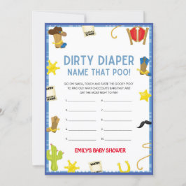 Cowboy Baby shower Game - Editable Name, 5x7 size Kaart