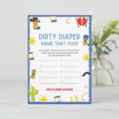 Cowboy Baby shower Game - Editable Name, 5x7 size Kaart (Staand voorkant)