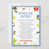 Cowboy Baby shower Game - formaat 5x7 Kaart (Voorkant)