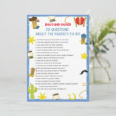 Cowboy Baby shower Game Size-uitnodiging Kaart (Staand voorkant)
