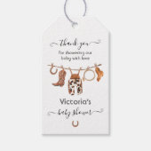 Cowboy Baby shower gift label Cadeaulabel (Voorkant)
