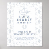 Cowboy baby shower Hoe groot is het buikspel van m Poster (Voorkant)