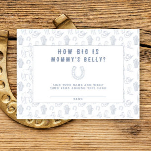 Cowboy Baby shower Hoe groot is mama's buik Informatiekaartje