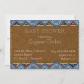 Cowboy Baby shower Invitation Afro-Amerikaans Kaart (Achterkant)