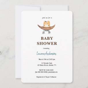 Cowboy Baby shower Invitation Kaart