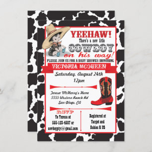 Cowboy Baby shower Invitation Kaart