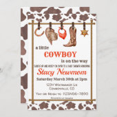 Cowboy Baby shower Invitation Kaart (Voorkant / Achterkant)