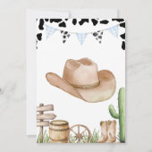 Cowboy Baby Shower Invitation Kaart (Achterkant)
