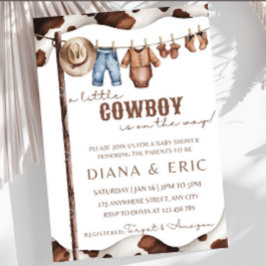 Cowboy Baby shower Invitation Sjabloon, een beetje Kaart