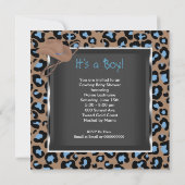 Cowboy Baby Shower Jongen Blauw Bruin Etnisch Kaart (Achterkant)