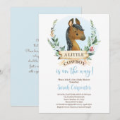 Cowboy Baby shower jongen Uitnodiging (Voorkant / Achterkant)