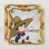  Cowboy-Baby shower Kaart (Voorkant / Achterkant)