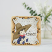  Cowboy-Baby shower Kaart (Staand voorkant)