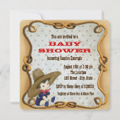  Cowboy-Baby shower Kaart (Achterkant)