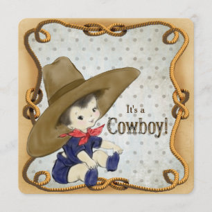 Cowboy-Baby shower Kaart
