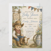 Cowboy Baby Shower Kaart (Voorkant)