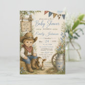 Cowboy Baby Shower Kaart (Staand voorkant)
