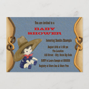 Cowboy Baby shower Kaart