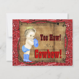 Cowboy Baby shower Kaart