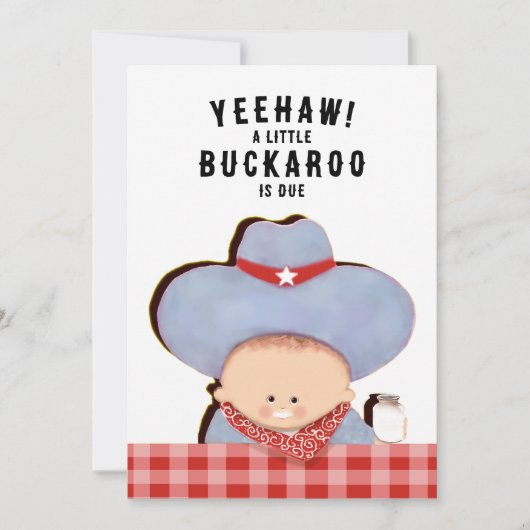 Cowboy Baby Shower Kaart (Voorkant)