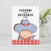 Cowboy Baby Shower Kaart (Staand voorkant)