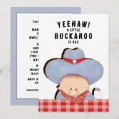 Cowboy Baby Shower Kaart (Voorkant / Achterkant)