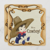  Cowboy-Baby shower Kaart (Voorkant / Achterkant)