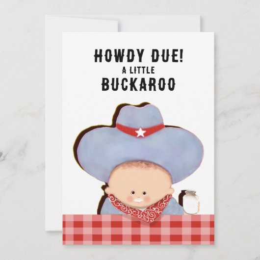 Cowboy Baby Shower Kaart (Voorkant)