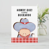 Cowboy Baby Shower Kaart (Staand voorkant)