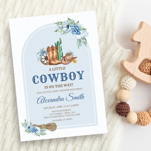 Cowboy Baby Shower Kaart