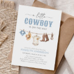 Cowboy Baby shower Kaart<br><div class="desc">Nodig vrienden en familie uit om onderweg een kleintje te vieren met deze cowboy thema baby shower uitnodiging.</div>