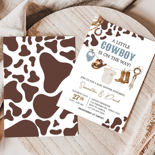 Cowboy Baby shower Kaart