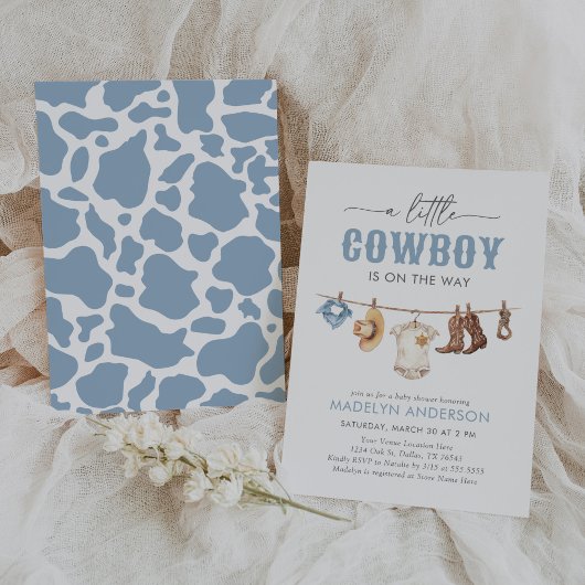 Cowboy Baby shower Kaart