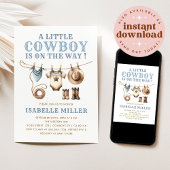 Cowboy Baby shower Kaart